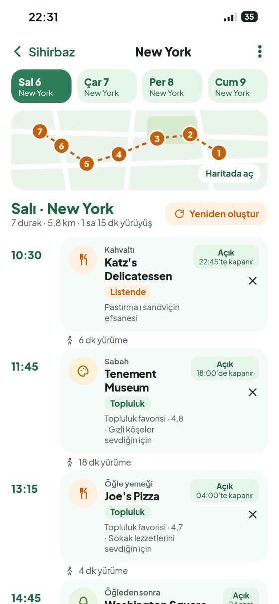 Sihirbaz'ın hazırladığı New York gün planı